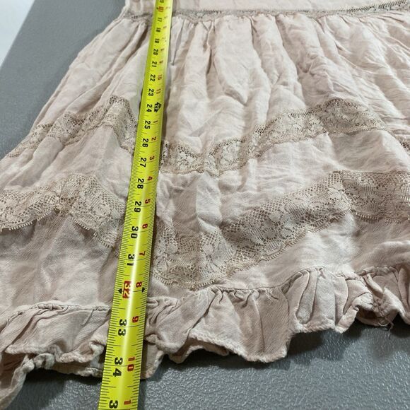ENTRO Anthropologie Midi Dress Sleeveless Lace Ruffle Asymmetrical Womens M Pink - Picture 7 of 11